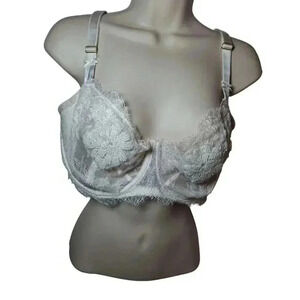 Victoria's Secret unlined 38DDD BRA white lace beaded embroider BRIDAL RARE